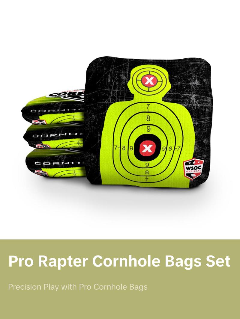 Shooting Target Black Cornhole Bags - Professional Rapter 5.5
