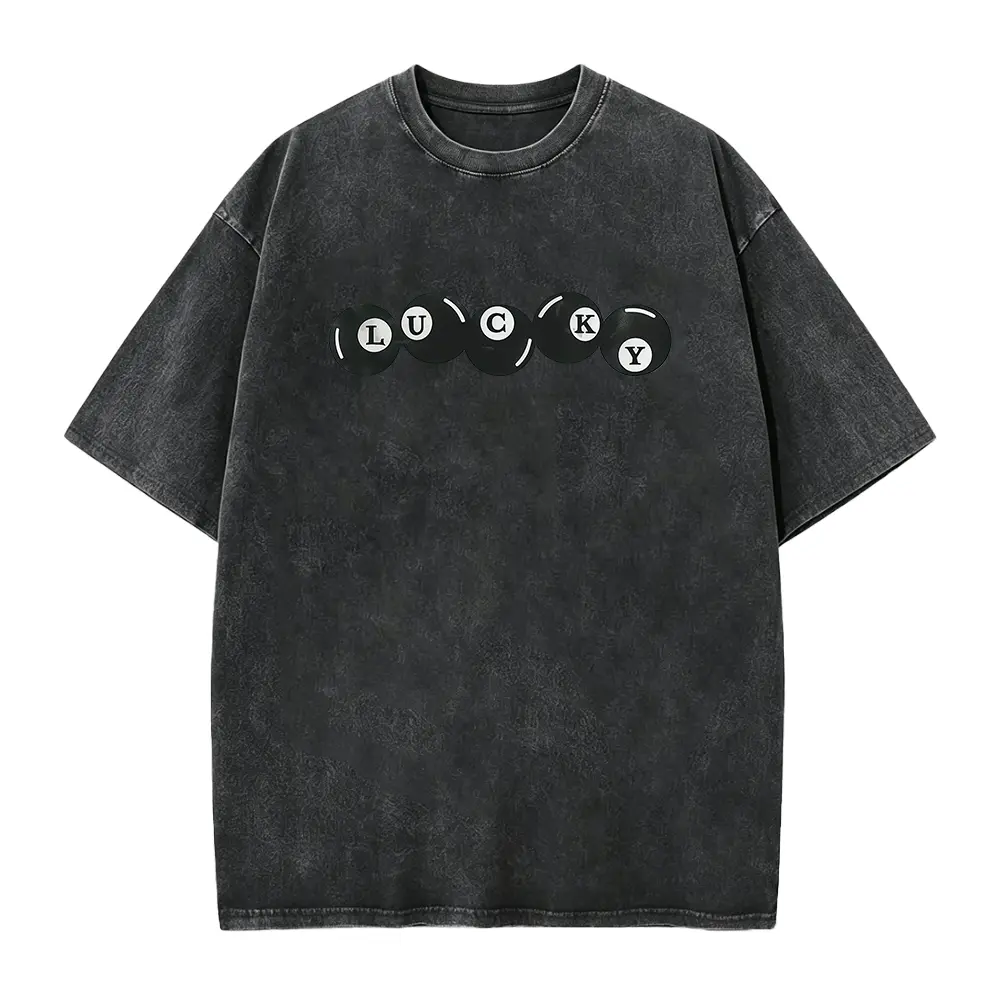 Lucky 8 Balls Tee | Retro Comfort Colors Graphic Tee | Trendy Aesthetic Vintage Inspired Graphic Tee | Lucky Girl Shirt