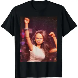 100% Cotton Street-Style Graphic T-Shirt with Funny Doll Girl Meme Design