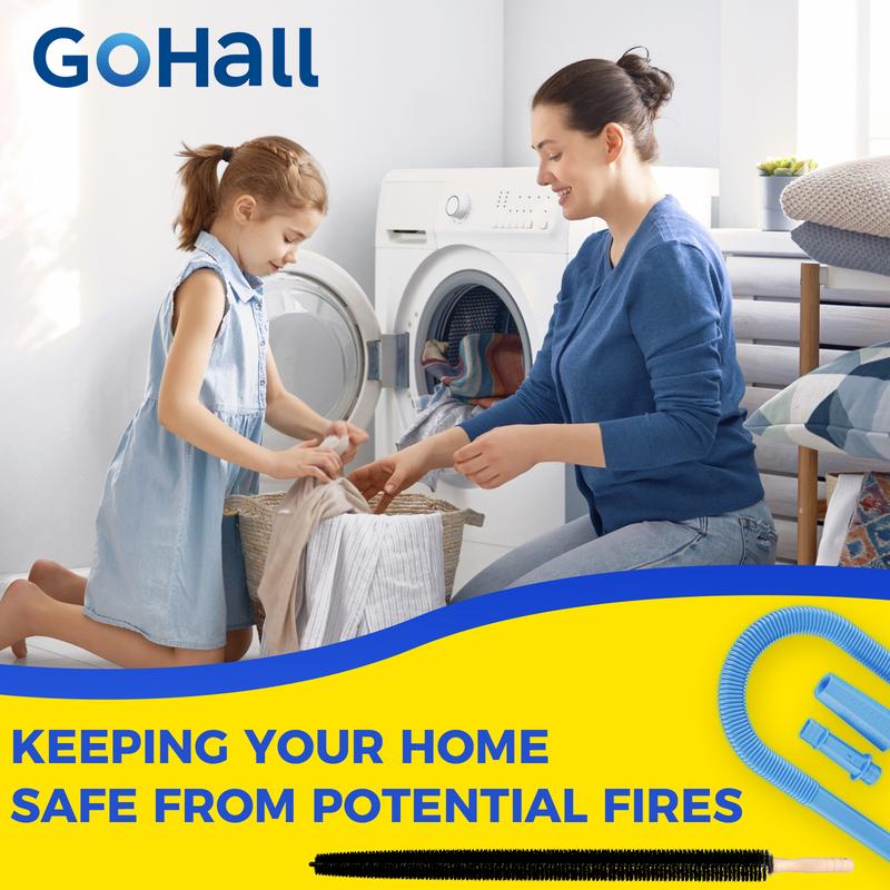 2 Pack Dryer Vent Cleaning Kit with Flexible Lint Brush and Crevice Nozzle Deep Hidden Lint Removal Improve Dryer Efficiency and Enhance Safety Multi Function Vacuuming Auto Car Vacuums