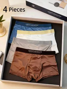 Men's Ice Silk Underwear Set, High-End Satin Ac Tech™ Mesh Breathable Slim Fit, Fitted, Sweat-Free, Multiple Colors, Office, Gym, Date Wear