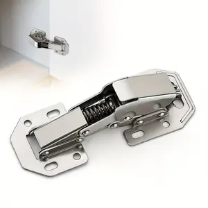 2 Pack Soft Close Hidden Spring Hinges, Surface Mount Kitchen Cabinet Hinges, No Pre-Drilled, for Kitchen Cabinet Cupboard Door