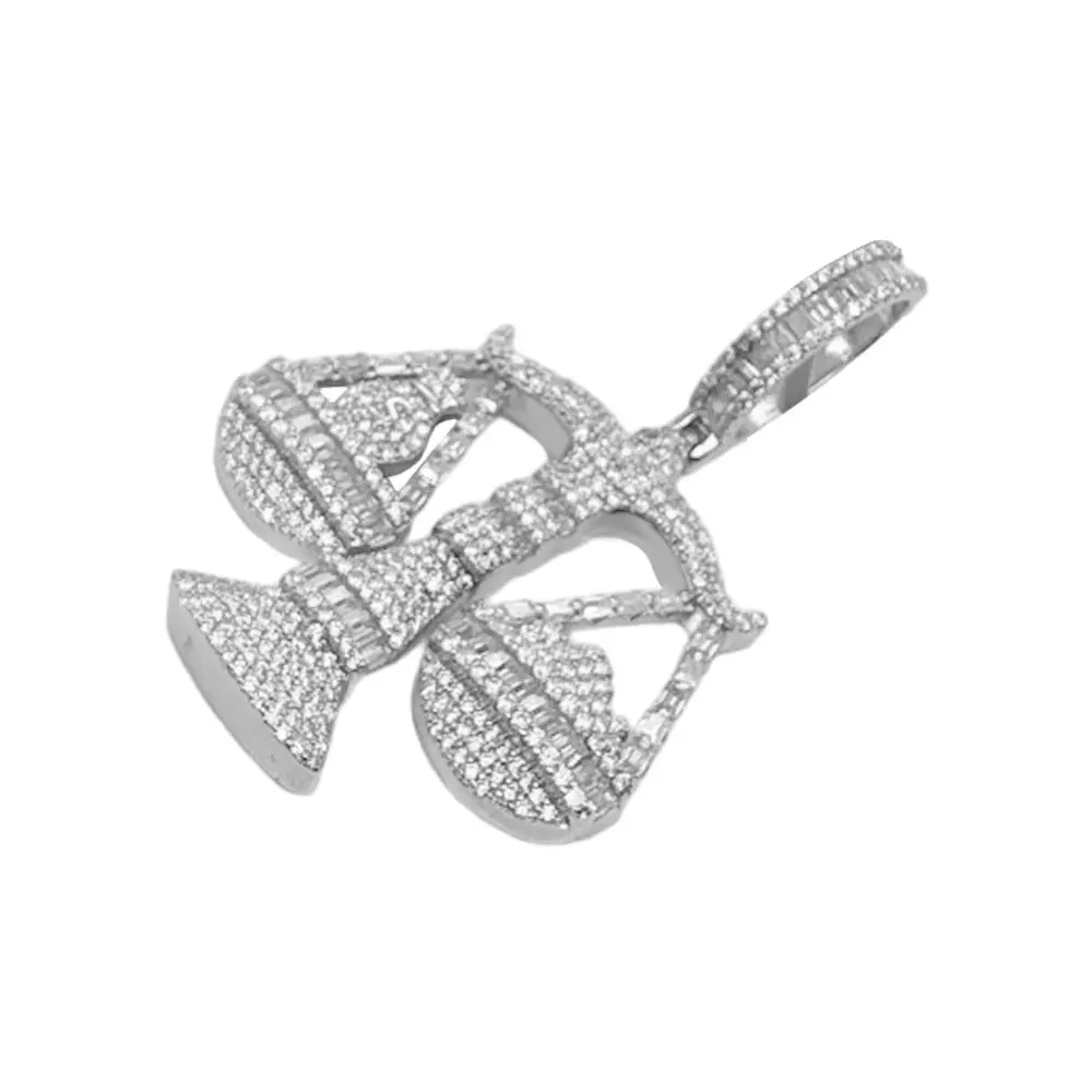 Moissanite Diamond Libra Weighing Scale Pendant Icy Custom 925 Sterling Silver