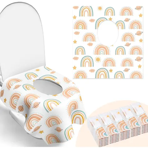 30 Pack Disposable Toilet Seat Covers - Individually Wrapped Bathroom Accessory, Large Waterproof Toilet Lid Cover for Camping Travel Public Restrooms Airplane Trips