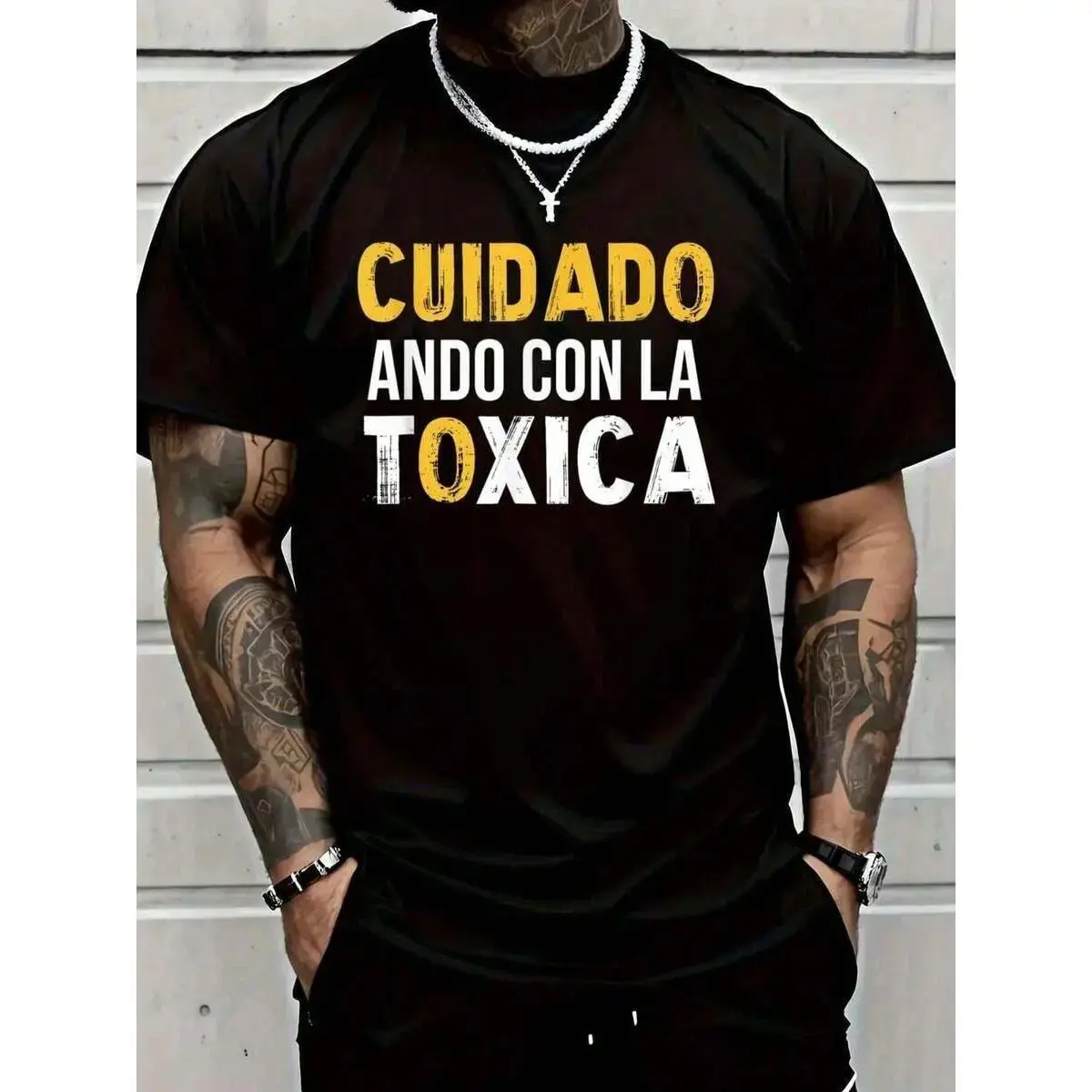 Men's Oversized 100% Cotton Graphic T‑Shirt, Breathable Fabric Relaxed Loose Fit Casual Streetwear Short‑Sleeve Tee