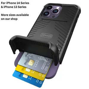 For iPhone 13/14 Series: Scooch Wingmate Hidden Wallet Case with Card Holder (Up to 4 Cards and Cash) with Magnetic Car Mount Feature and Kickstand Feature, Protective and Shockproof for Up to 10-Foot Falls, Military Grade Protection