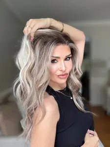 AISOM Selina Buttercream Blonde Long Body Wave Free Part Lace Front Wig for Women 22 Inches Natural Looking Low Density Glueless Wig