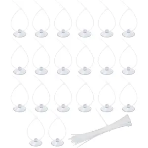 20 Pack Suction Cups with 40 Zip Ties for Aquarium Fish Tank Decoration Moss Shrimp Nest