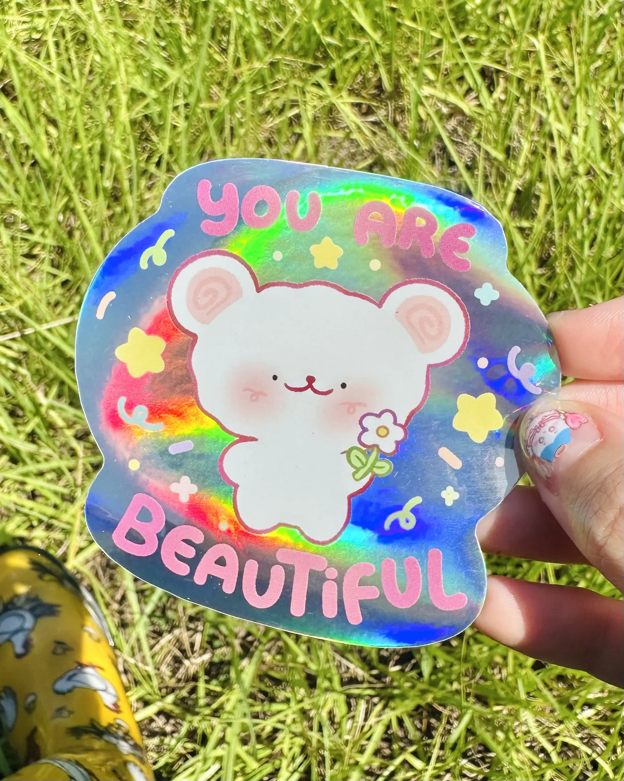 You Are Beautiful ! - Holographic vinyl Sticker