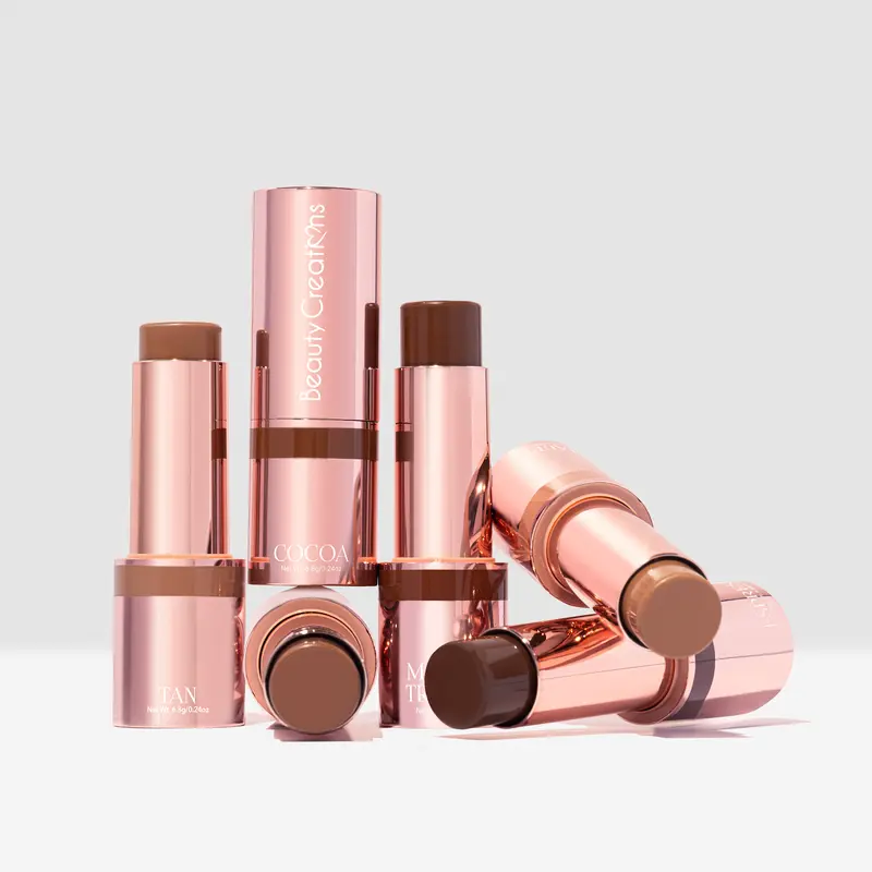 Beauty Creations Flawless Stay Solid Contouring Sticks - Silica-Infused, Smooth, Blendable, Paraben-Free Cosmetic Bronzers with Precision & Golden, Tawny, Fragranced Highlighter (Tan, Cocoa, Espresso, Mocha Truffle Shades) for All Skin Tones