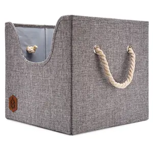 Archie's Toy Box | Dog Toy Storage Box | Storage Bin for Puppy Toys | Foldable Cube Storage Bin with Cutout Window and Sturdy Cardboard Base