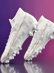 New Youth Football Shoes Recommendation, School Student Competition Training High Top Long Studs, Wear-Resistant Anti-Slip Grip