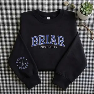 Embroidered Briar University Hockey  Sweatshirt and Hoodie, Off Campus Series Shirt, Graham 44 Crewneck, Romance Reader Gift