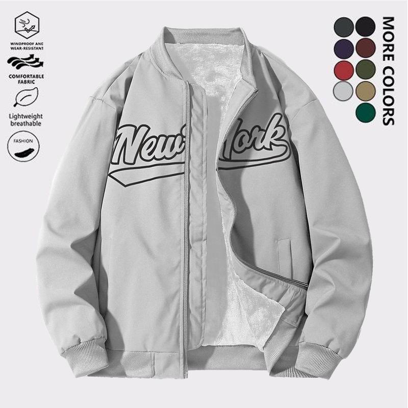 Men's trendy letter contrasting baseball jacket, light and comfortable versatile outdoor street style jacket, retro fashion zipper closure jacket, suitable for daily outings and running exercise in spring and autumn