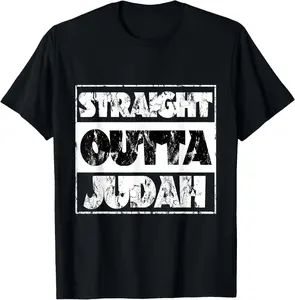 100%cotton Hebrew Clothing for Women and Men - Straight Outta Judah T-Shirt
