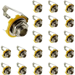 6.35mm/0.25 inch Long Mono Input Jack Socket for Electric Guitar Bass 20 count