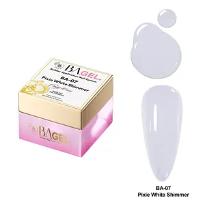 BA.GEL Paris French Collection BA-07 Pixie White Shimmer Builder Gel 50ml EU Compliant HEMA-Free TPO-Free Low Heat Formula for Nail Art