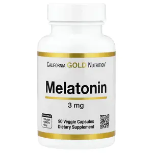 California Gold Nutrition Melatonin, 3 mg, 90 Veggie Capsules