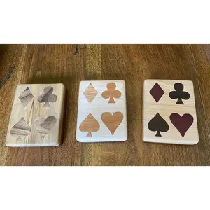 Handcrafted Wooden Playing Card Box with Exotic Wood Inlays for Enthusiasts and Collectors Various Wood Options and Aesthetic Appeal