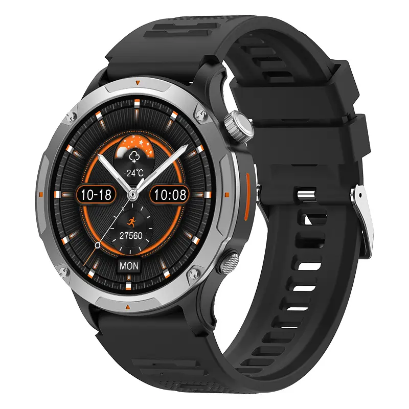 Bluetooth GPS Sports Compass Air Pressure OLED Outdoor Smart Watch Smartwatch various app reminder military exercise mode with Built-in Headphones hd fitness weather forecast wireless sleep tracking, Wristwatch, Wearable band