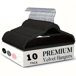 10 Pack Heavy-Duty Velvet Hangers, Non-Slip Design with 360° Swivel Hooks & Tie Racks, Essential for Home Organization, Dorm Storage, Prevents Clothes from Slipping, Deforming, Space-Saving Durable Hanging Tool for Wardrobes