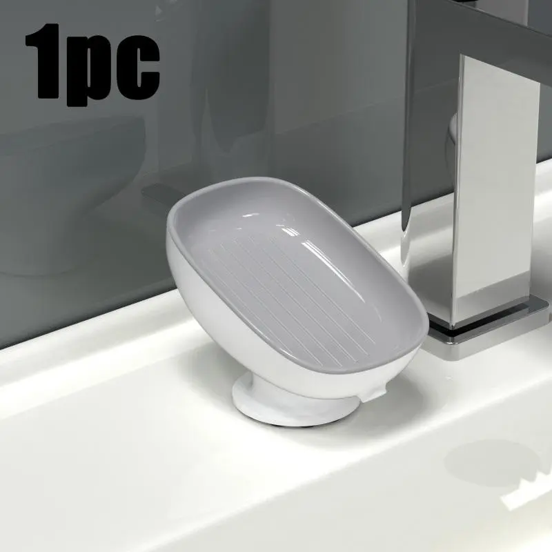 2-in-1 Bathroom Soap , Countertop Drainage Soap Box with Suction Cup, Household Fragrance Soap Tra kitchenware Holder Tool,Suitable for Dual Storage and Storage of Round, Square, and Large Soap, No Punching Suction Cup Soap Box, Bathroom Drainage Soap ,