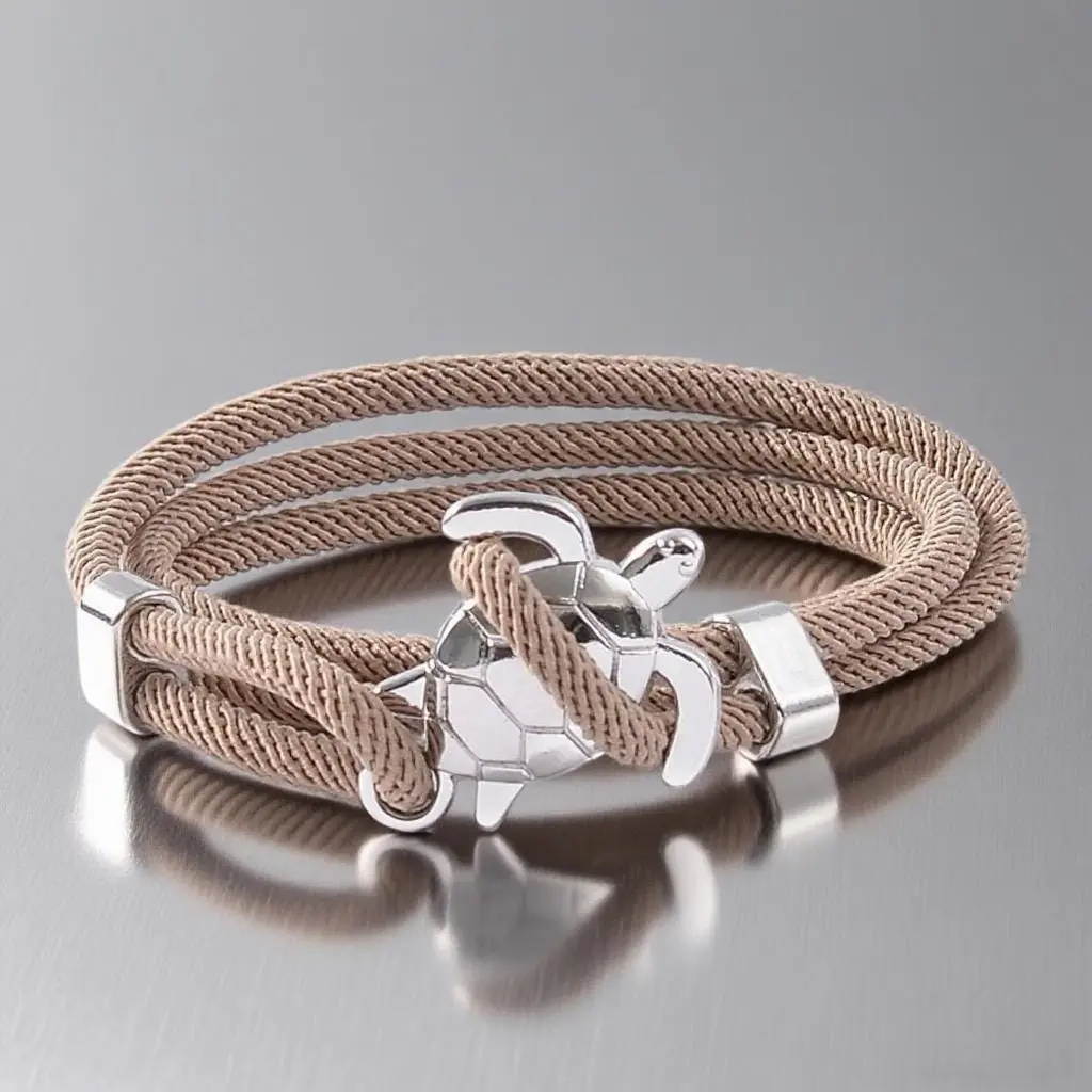 Braided Rope Nautical Bracelet: Adjustable Beach Stainless Steel Jewelry, Lucky Bracelet