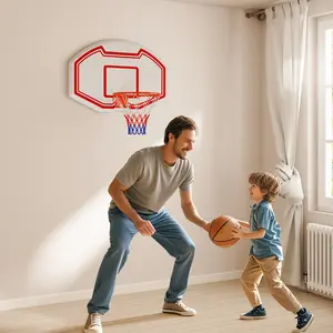 COSTWAY - Large Wall Mounted Basketball Hoop with Shatter-proof Backboard