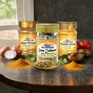 Rani Garam Masala 3oz (85g), Green Cardamom Pods 2oz (56g),Turmeric Powder 3oz (85g) PET Jar Combo Pack of 3 ~ All Natural | 100% Pure, Salt Free | Vegan | Gluten Friendly | NON-GMO | Indian Origin
