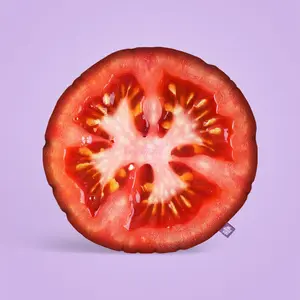 All About Vibe Tomato Shape Pillow - Customized Design, Soft Plush Fabric, Vibrant Print, Perfect for Any Space, Gift-Ready