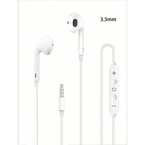 Wired Headphones with 3.5mm Jack, HiFi Sound Quality, Deep Bass, Noise-Canceling Microphone, Clear Calls, Bluetooth-compatible Required