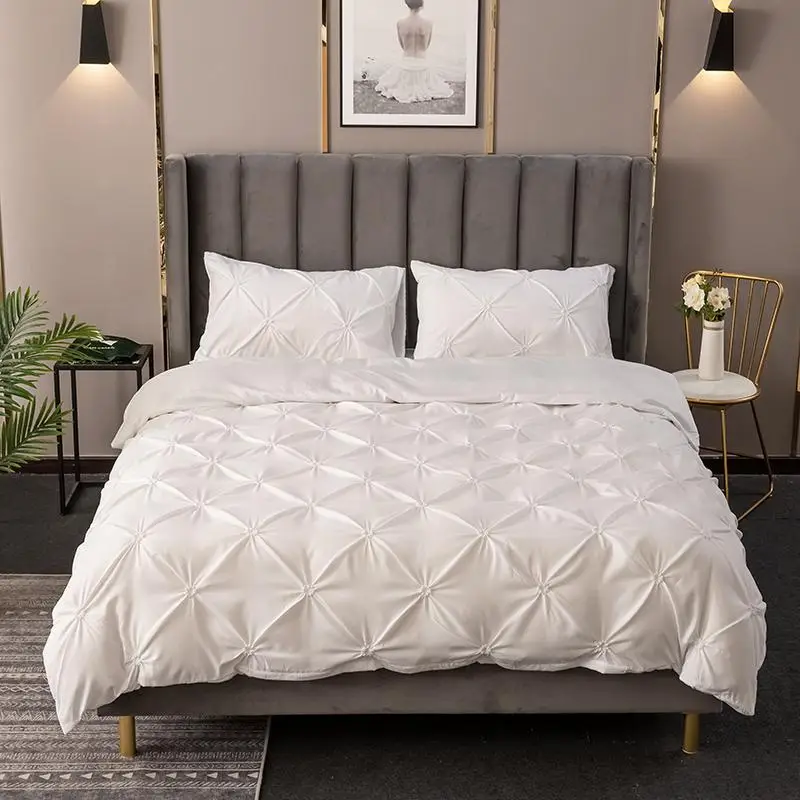 Plain Bedding Set, 3 Counts/set Including 1 Count Duvet Cover & 2 Counts Pillowcase without Filler, Modern Bedding Set for Home Bedroom Hotel, Unique