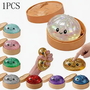 Glitter Dumpling Squishy Mystery Box， Soft Slow Rebound Sensory Toy for Stress Relief， Random Style Cute Desk Decor for Parties and Gifts