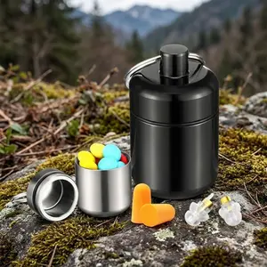 Portable Aluminum Pill Case Keychain, Spiral Secure Lid, Durable Moisture-proof Mini Storage Container for Travel & Outdoor Essentials, Belt Loop Accessory, Purse Organizer, Safety Pill Holder.