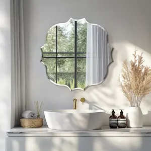 Irregular Wall Glass Mirror Frameless Beveled Bathroom Vanity Mirror Decor