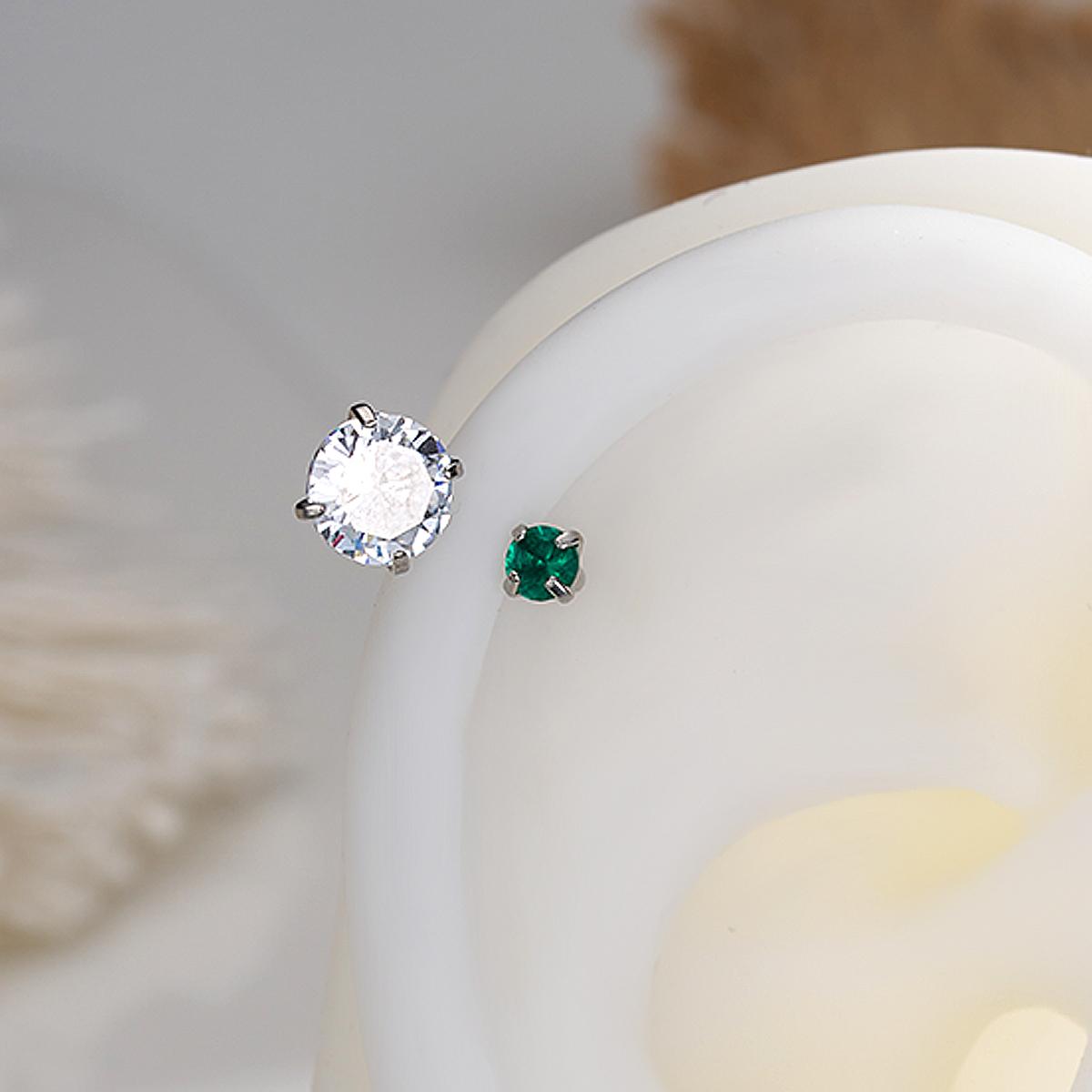 Oufer 16G Horseshoe Internally Threadless AAA+ Garde CZ Revisable Nostril Nose Cartilage Helix Lobe Piercing Ring Inner Diameter 7mm 8mm 9mm