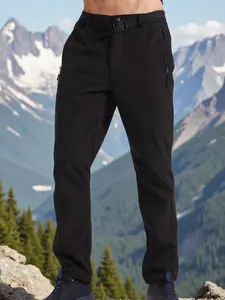 1 Pack Mens Pants Waterproof Fleece Lined Softshell Pants for Men Zipper Pockets