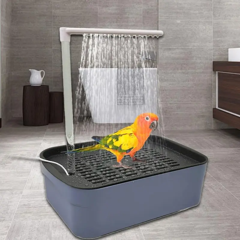 Automatic Bird Bath With Pump - Indoor Shower Fountain For Parakeets, Parrots & Pet Birds