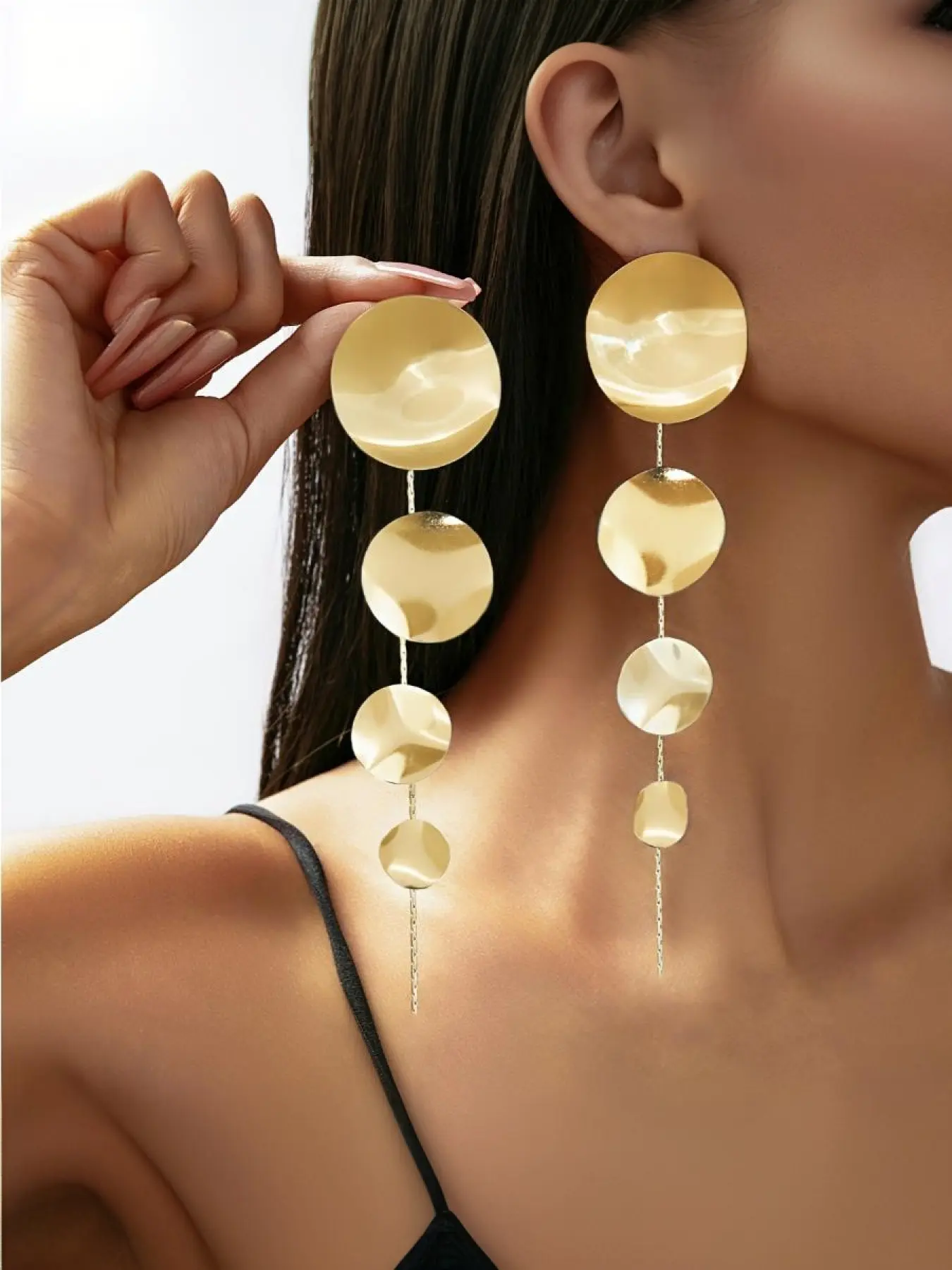 Round earrings, trendy and stylish round disc earrings with tassel design, Dangle earrings, Casual Trendy Jewelry
