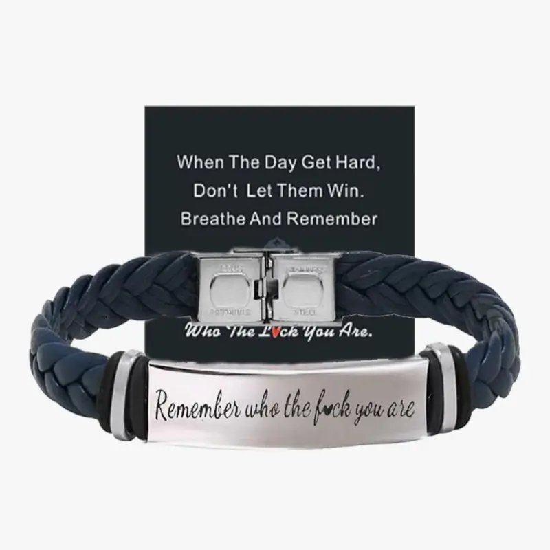 Men's Remember Who The F*ck You Are Bracelet - Inspirational Quote Design for Daily Motivation