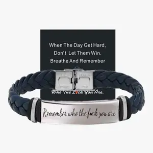 Men's Remember Who The F*ck You Are Bracelet - Inspirational Quote Design for Daily Motivation