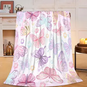 Butterfly Blanket Butterfly Gifts for Women Girls Super Soft Cozy Pink Butterflies Throw Blanket Warm Fuzzy Plush Flannel Bedding Decor Blanket for Kids Adults Bed