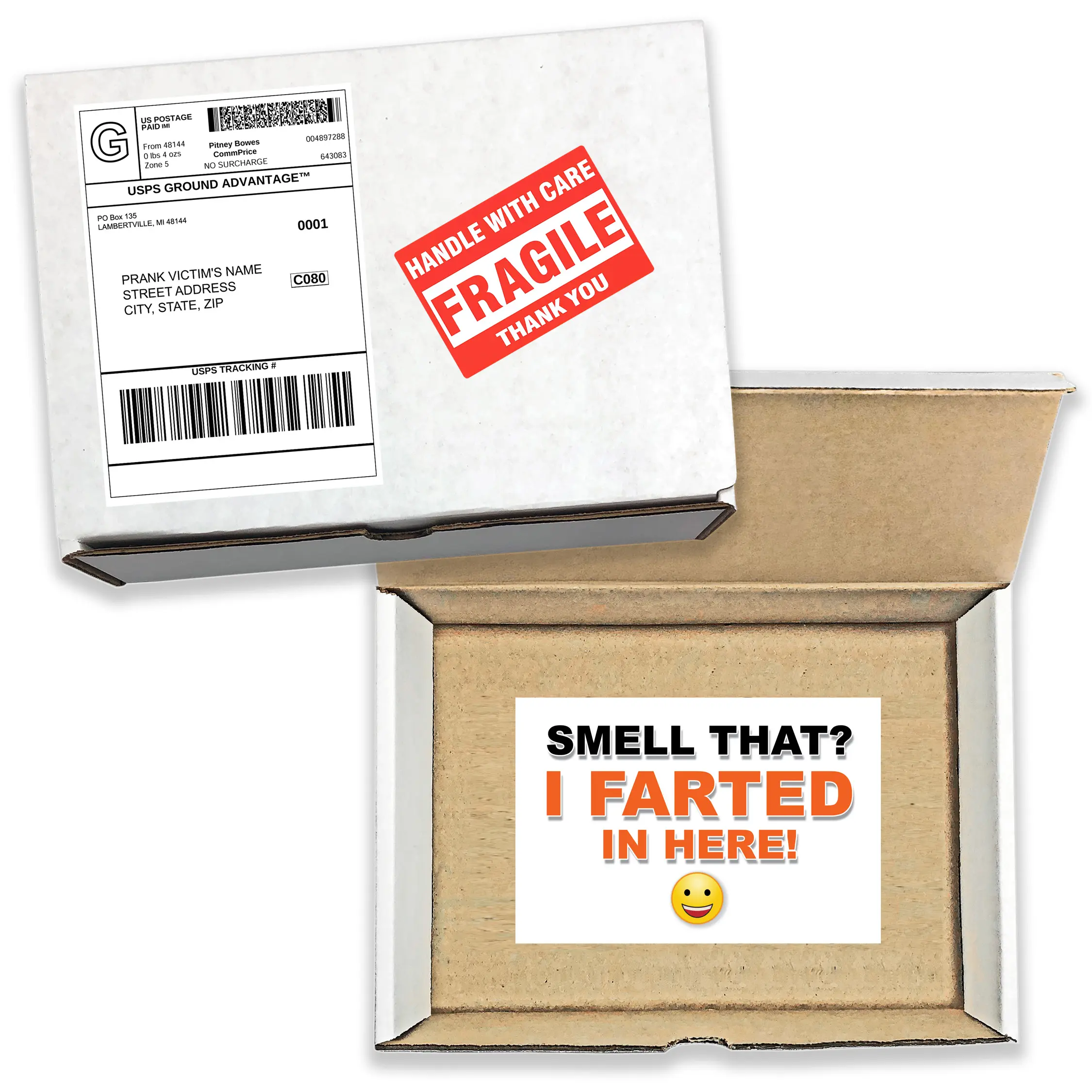 Prank Mailer - Smell That, I Farted in Here Gag Box Gets Sent Directly to Your Recipient, 100% Anonymously!