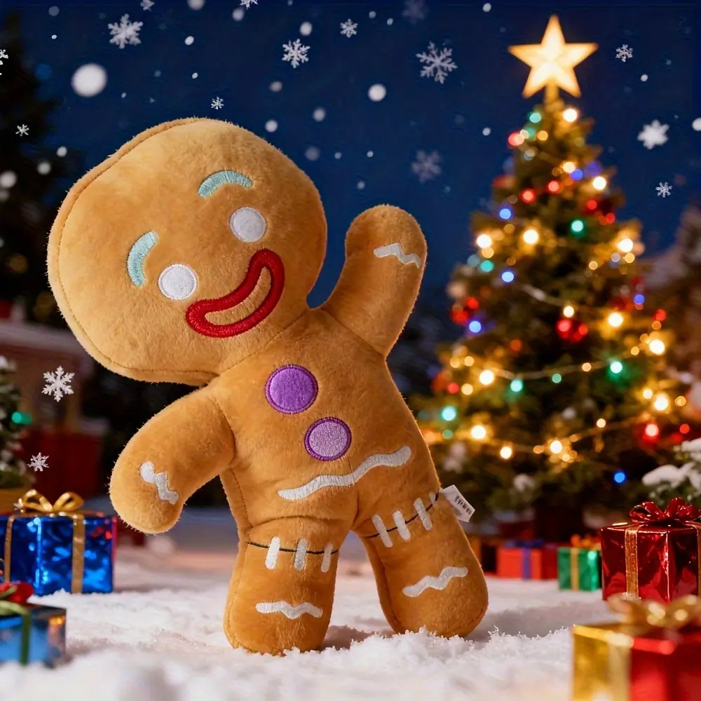Green Gingerbread Man Soft Plush Toy - Cookie-Shaped Stuffed Doll, Christmas Gift Ideas, Room Decoration, Birthday Gift