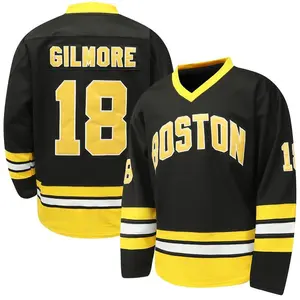 2025 Boston Happy Gilmore #   18 Sandler 1996 Movie Ice Hockey Jersey Stitched Letters and Numbers Vintage Long Sleeve V Neck Hockey Ball Uniform,  Ice Hockey Jersey, Casual Sportswear Men