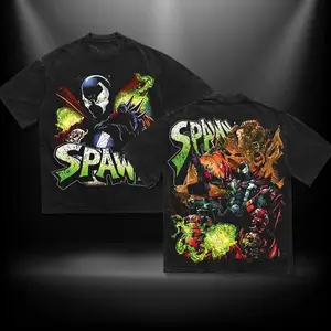 Spawn Hero Menswear Gift for Movie Fans Top Apparel Classic Oversized Seamless Simple Straight Man Designer Shirts Men's Regular Fit Floral Print Tee Heavyweight Cotton T-Shirts Featuring Epic Panther Design