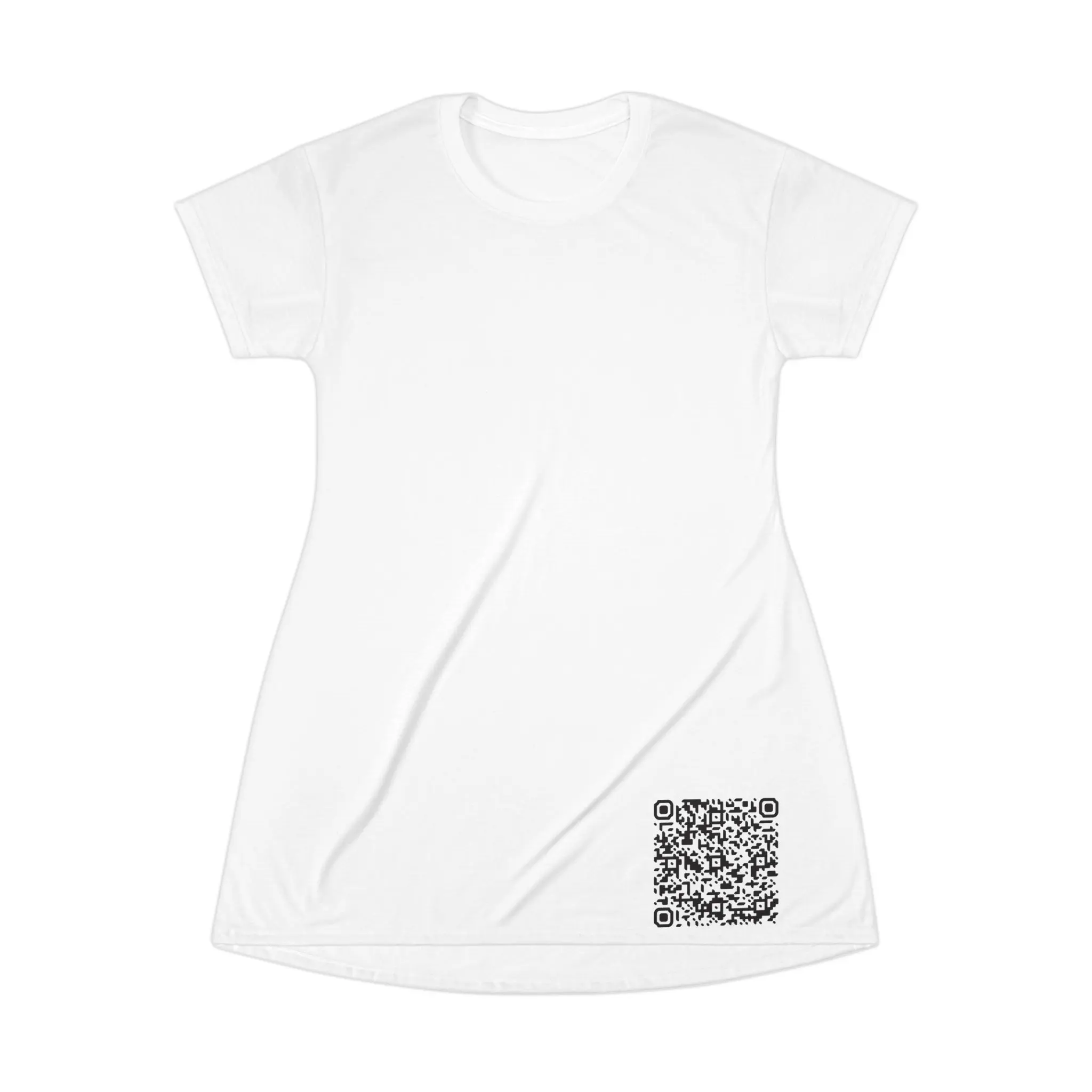 KOADZ QR Code T-Shirt Dress, Casual Summer Dress, Trendy Outfit, Unique Fashion Statement, Gift for Tech Lovers, Everyday Wear