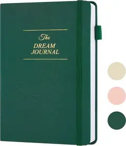 JUBTIC Dream Journal – Hardcover Dream Notebook, Guided Dream Diary to Record and Track Your Dreams, Interpretations and Thoughts before Sleeping. Ideal Gift for Women, Girls, Men(Dark Green)
