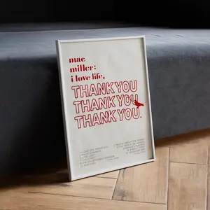 [Unframe] Mac.Miller I Love Life Thank You Album Poster, Positive Hip Hop Wall Art, Inspirational Music Decor, Classic Album Cover Print, Gift For Music Fans