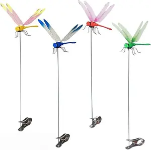 Lifelike Dragonfly Pest Deterrent Stakes  Garden Decor - Repels Fly Bird & Horse Fly for Yard Landscaping Indoor Outdoor Use